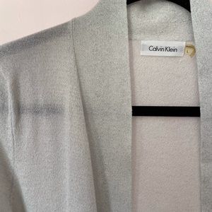 Calvin Klein Silver Crop Cardigan/ Shrug